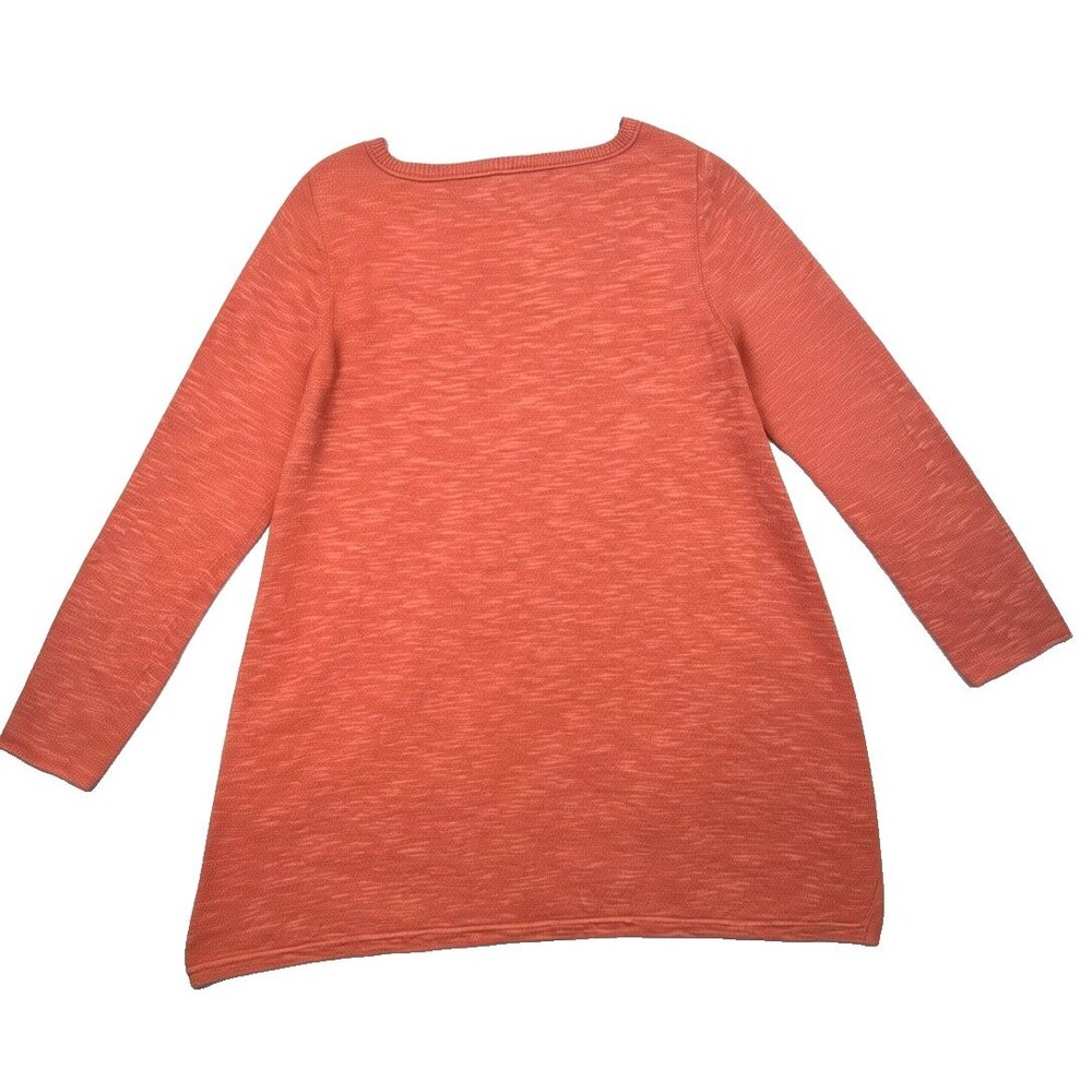 Eileen Fisher Organic Linen Cotton Pink Orange Lightweight Sweater S Guava - Picture 2 of 11